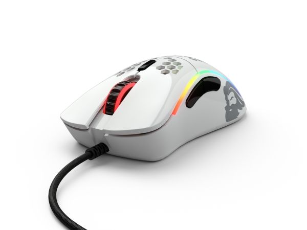Glorious Gaming Model D-, högerhand, Optisk, USB Type-A, 12000 DPI, 1 ms, Vit