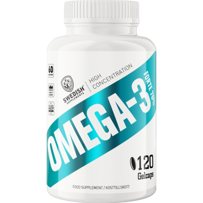 Swedish Supplements Omega-3 Forte 70% 120 softgels
