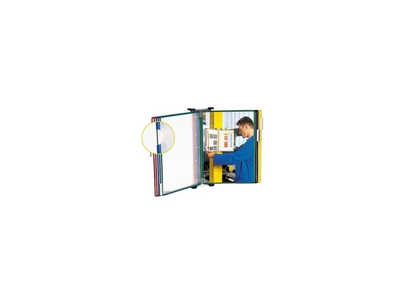 Väggställ, Djois® T-technic, stål/pvc, 10 fickor, A4, blandade färger