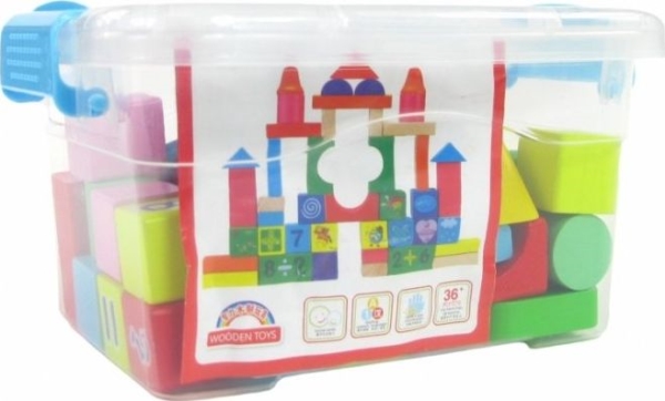 Träklossar färgbox small 53 delar /6 02865