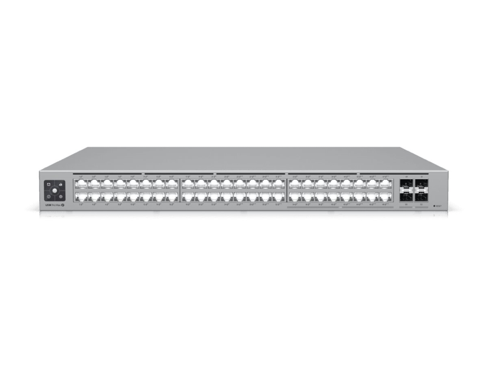 Ubiquiti UniFi USW Pro Max 48 PoE, 8x2.5GbE PoE++, 8x2.5GbE PoE+, 24xGbE PoE+, 8xGbE PoE++, 4x10GbE SFP+, Layer3, 720W, Etherlighting