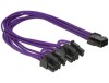 Adapter för 6-pin PCI-Express till 2x8-pin PCI-Express, 30 cm, DeLOCK - Lila, bild 2