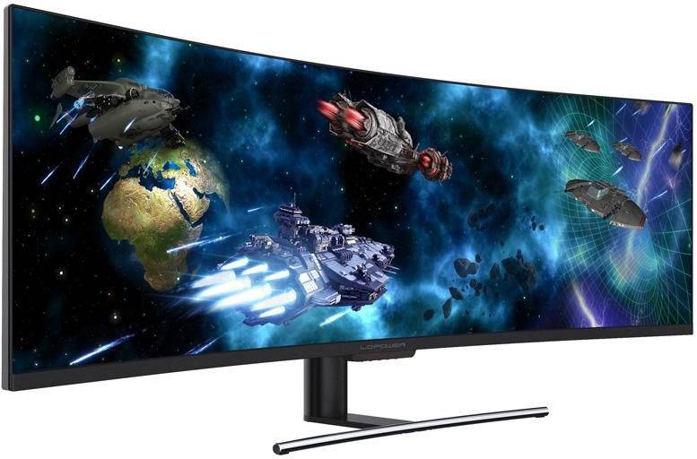 49" LC Power LC-M49-DFHD-144-C-Q, Curved VA QLED 3840x1080, 6 ms, 144Hz FreeSync Premium, HDR400, 2xHDMI/2xDP, bild 3