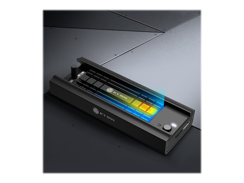 ICY BOX IB-180MC-C31 - Förvaringslåda - M.2 - SATA 6Gb/s / PCIe 3.0 x2 (NVMe) - USB 3.2 (Gen 2), USB-C 3.2 (Gen 2) - svart