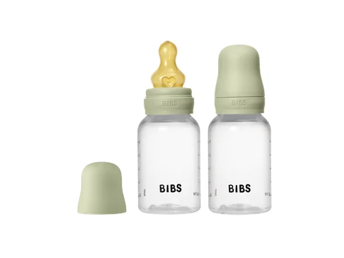 BIBS Baby Bottle Round Latex Slow Flow Sage 2x150ml, bild 3