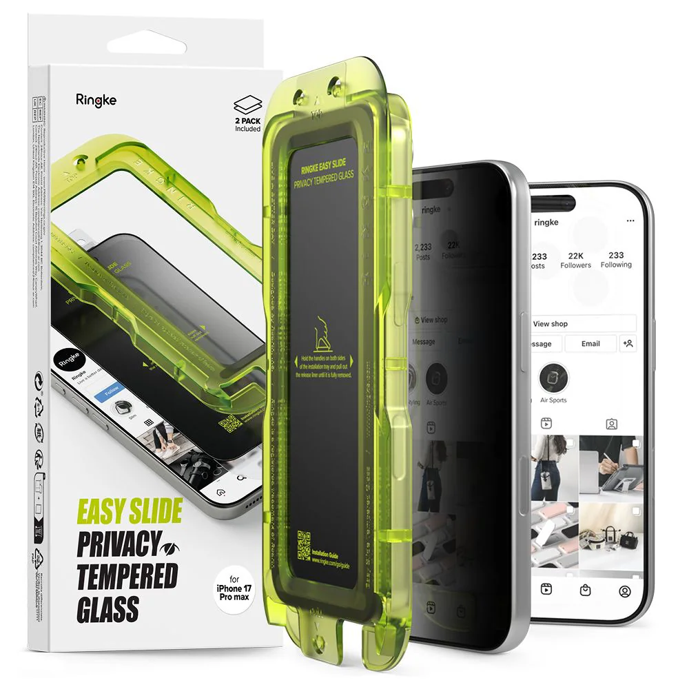Ringke Easy Slide 2-pack Skyddsglas för iPhone 17 Pro Max