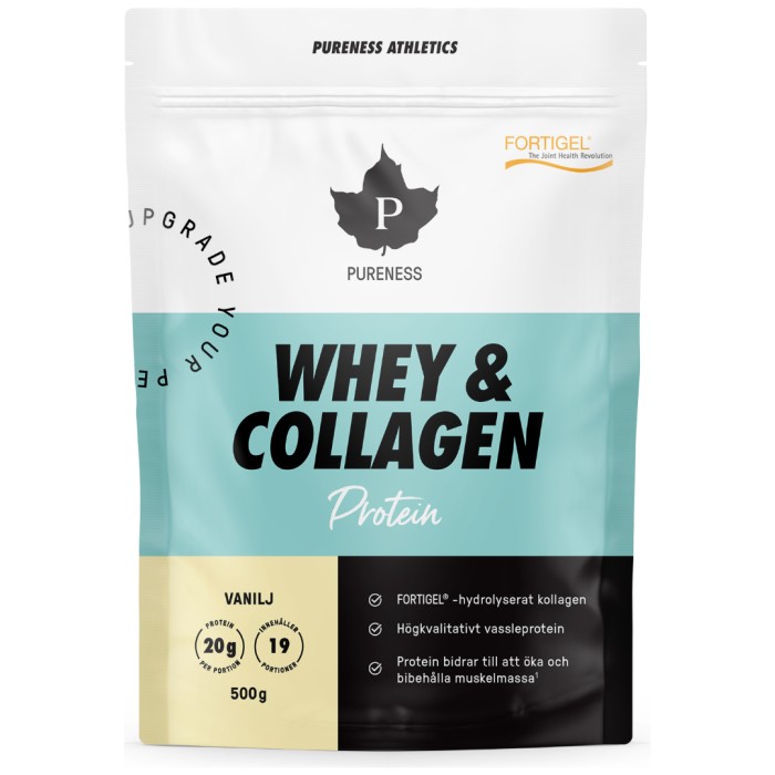 Pureness Athletics Whey & Collagen, Vanilj, 500 g
