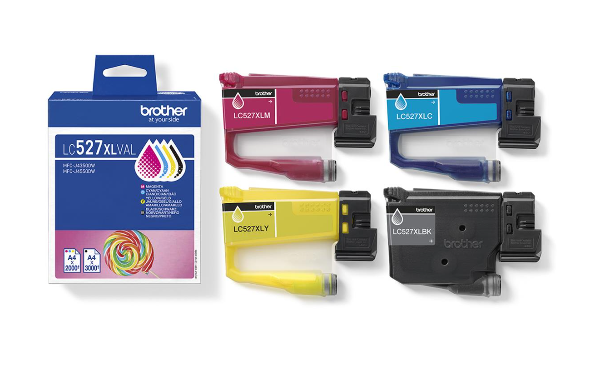 Brother LC527XLVAL Value Pack, 4 st patroner (svart+cyan+magenta+gul), 3000+3x2000 sidor, bild 3