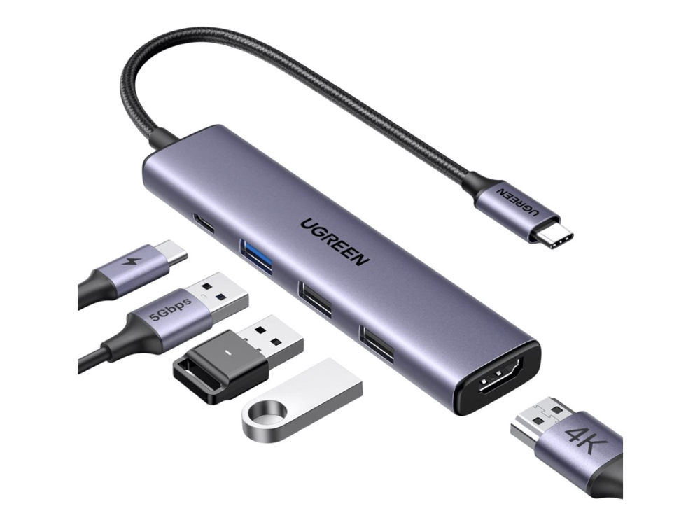 UGREEN USB-C 5-in-1 Hub - HDMI 4K, PD 100W, USB 3.0