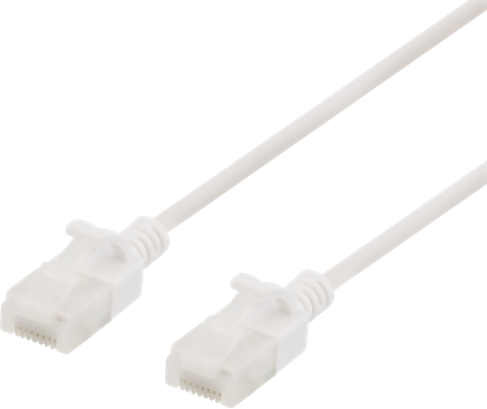 DELTACO TP-kabel Cat6a Tunn Rund U/UTP Vit 5 m