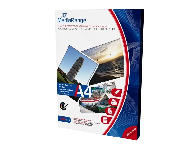 MediaRange - Matt - bestruket - A4 (210 x 297 mm) - 200 g/m² - 50 ark papper