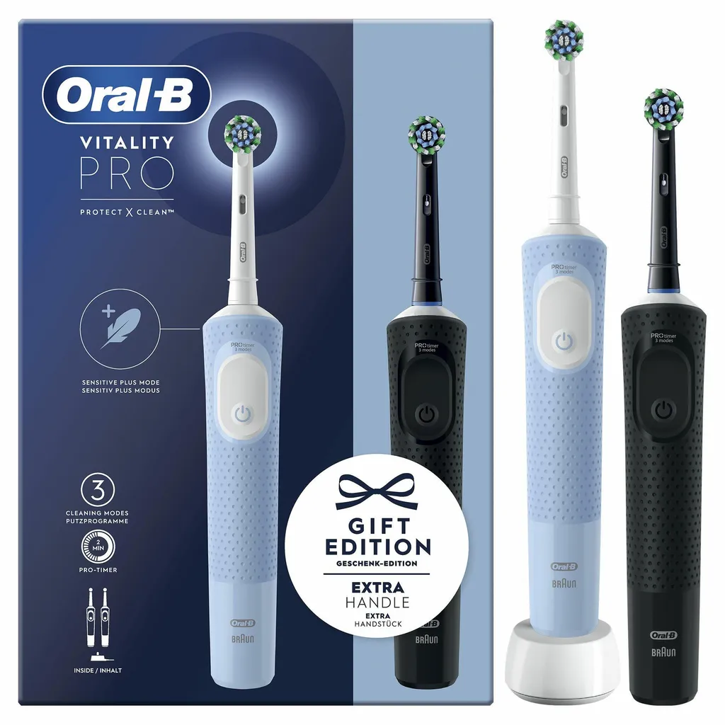 Oral-B Vitality Pro Duo eltandborsteset - Blå & Svart, bild 5