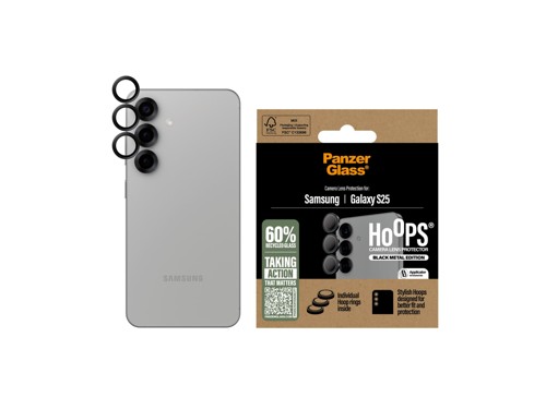 PanzerGlass Samsung Galaxy S25 Hoops kameralinsskydd, svart, bild 2