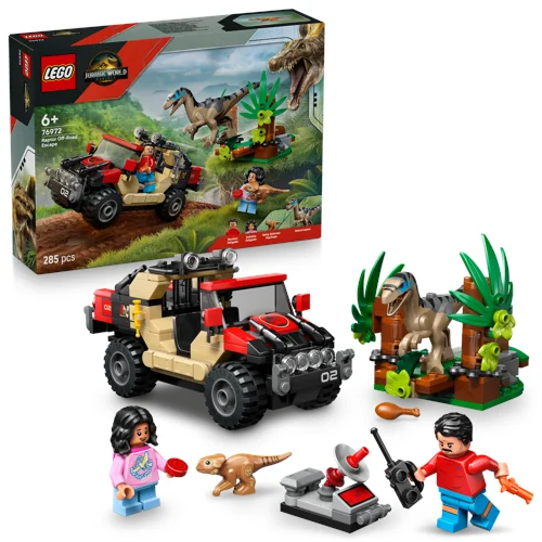 LEGO Jurassic World raptorflykt i terrängbil 76972