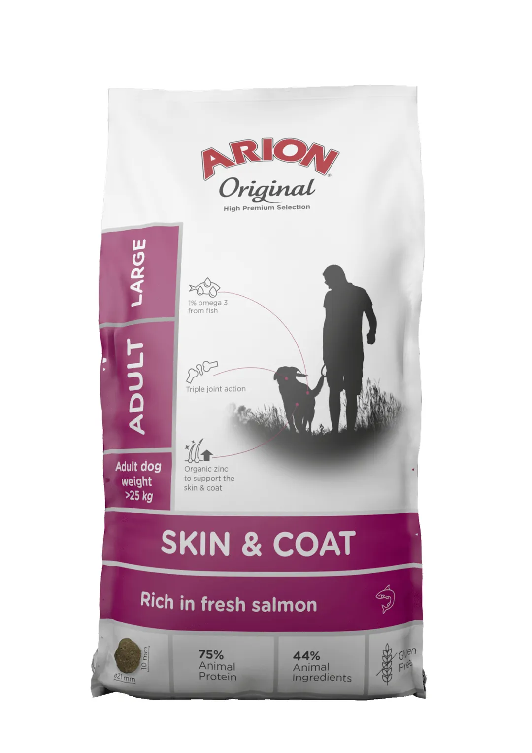 ARION Original Skin & Coat torrfoder för hund 12 kg, lax för stora hundar