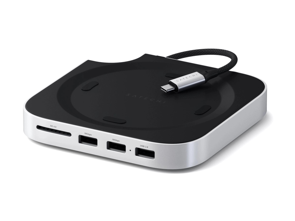Satechi Mac Mini M4 Stand & Hub med M.2 NVMe