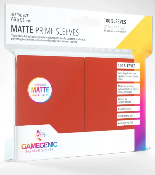 Gamegenic Matte Prime Sleeves Red (100 st)