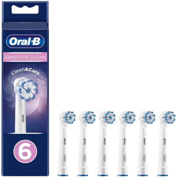 Oral-B Sensitive Clean & Care borsthuvuden 6 st, vit