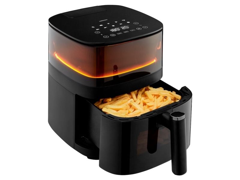 MEDION LIFE X10 XL, varmluftsfritös, 5 L, 80 °C, 230 °C, enkel, svart