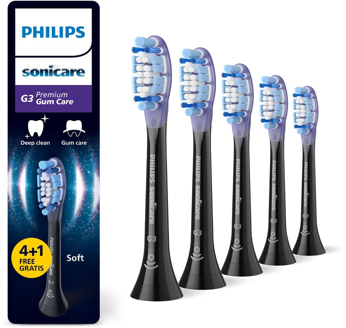 Philips Sonicare Brushhead G3, 5 pack, Black, bild 4