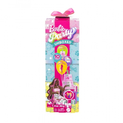 Barbie - Party Unboxed Mörk brunett docka