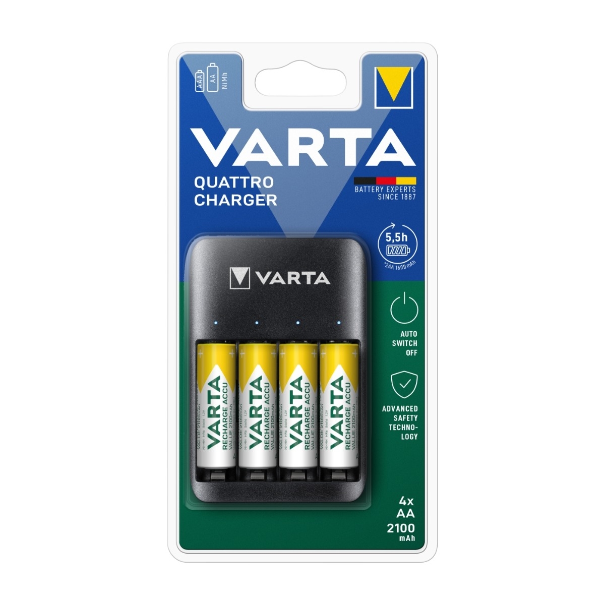 VARTA Quattro microUSB-laddare & 4XAA batteri