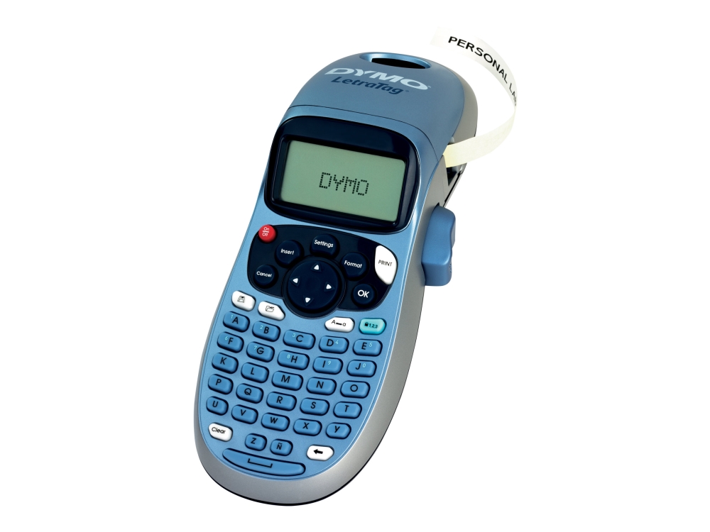 DYMO LetraTag Plus LT-100H - Etikettskrivare - svartvit - direkt termisk - Rulle (1,2 cm) - tvåradig utskrift, realtidsklocka