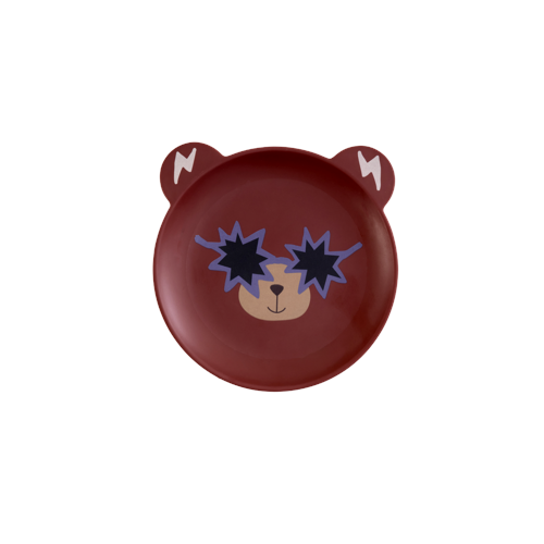 Rice - Kids Plate - Bear Print - Mat Finish
