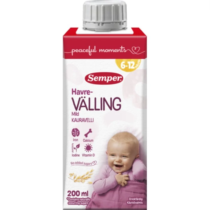 Semper Havrevälling mild, 6 mån, drickfärdig, 200 ml