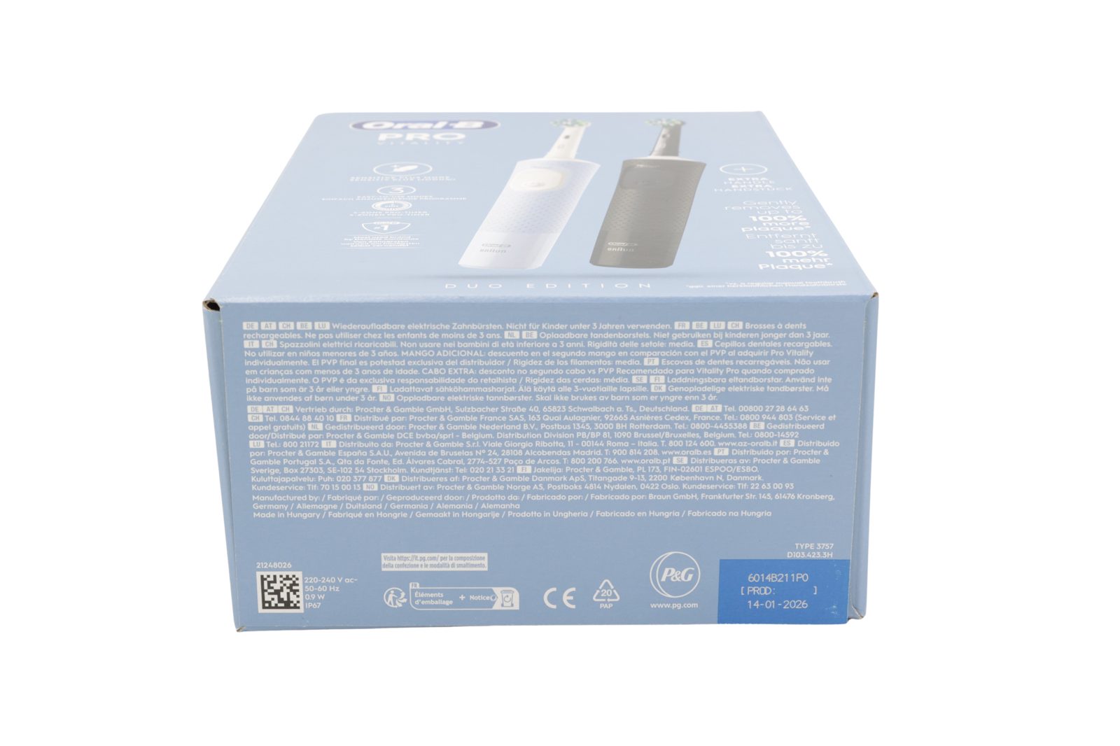 Oral-B Vitality Pro Duo eltandborsteset - Blå & Svart, bild 3