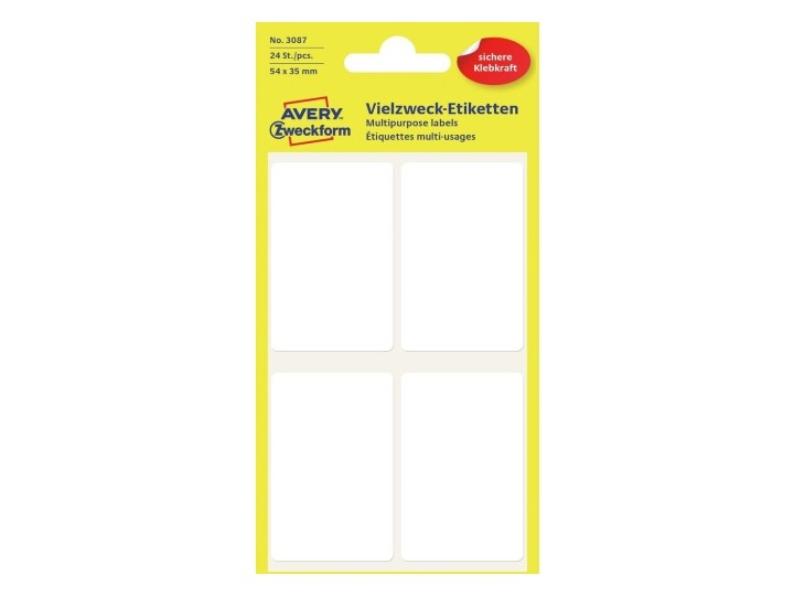 Etikett Avery 3087 vit 54x35 mm
