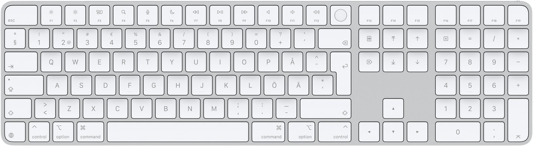 Apple Magic Keyboard med Touch ID och numerisk del, vit