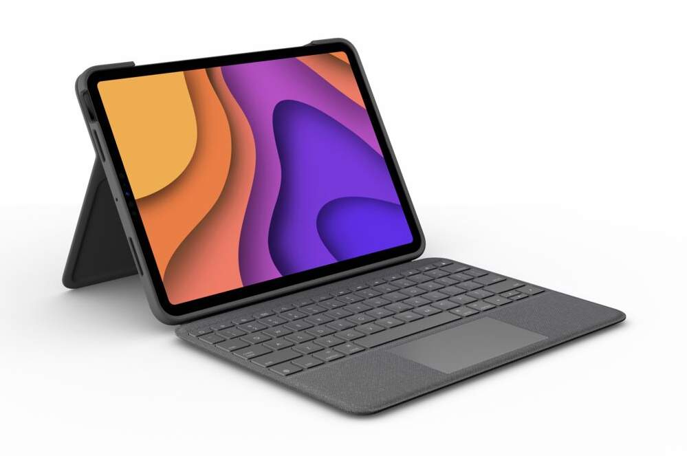 Logitech Folio Touch, bakbelyst tangentbordsfodral med styrplatta till iPad Air 10.9" (4:e gen), engelskt - Grå, bild 3