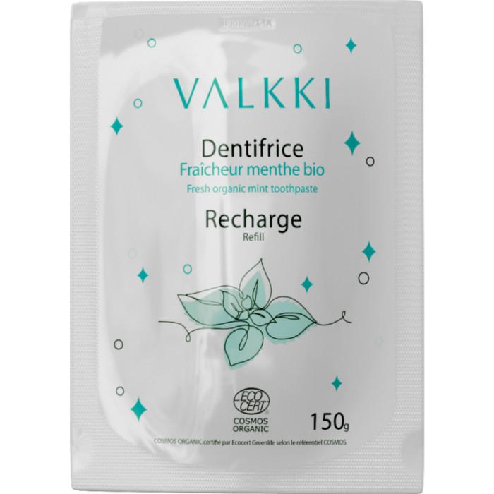 Valkki Fresh Mint tandkräm Refill (utan fluor) 150 g
