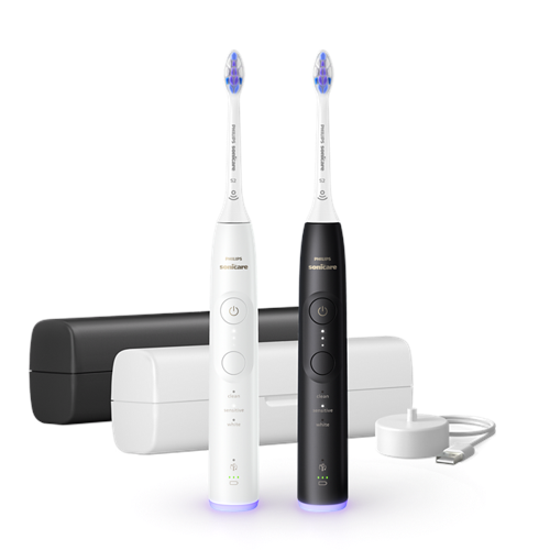 Philips Sonicare Series 6500 HX7419/01 eltandborste dubbelpack, svart/vit