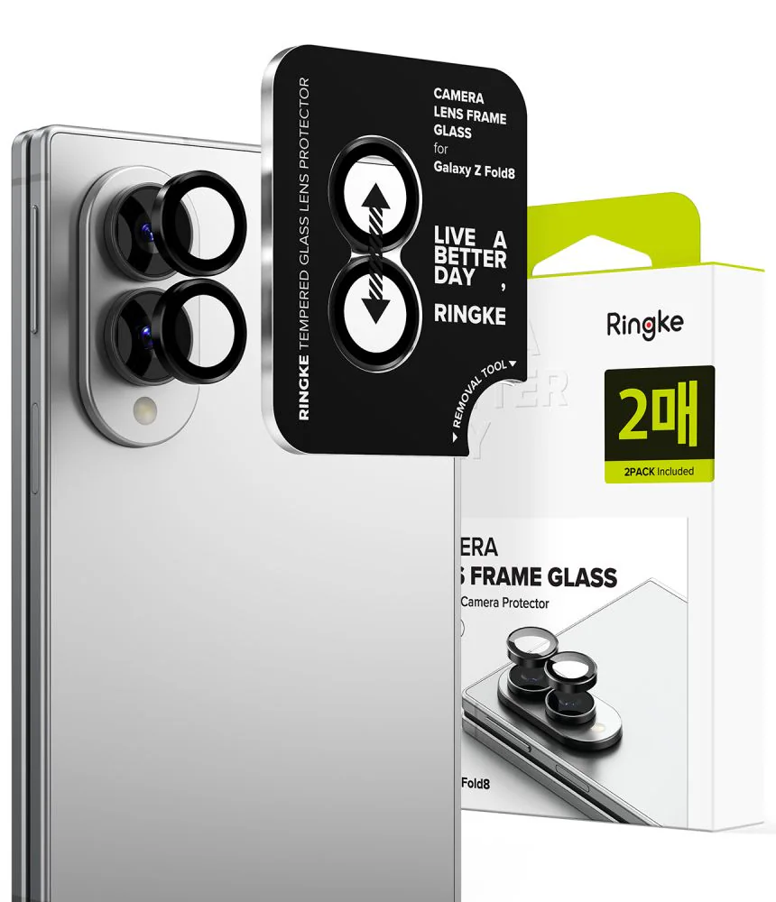 Ringke kameraskydd, 2-pack för Samsung Galaxy Z Fold 8 – svart