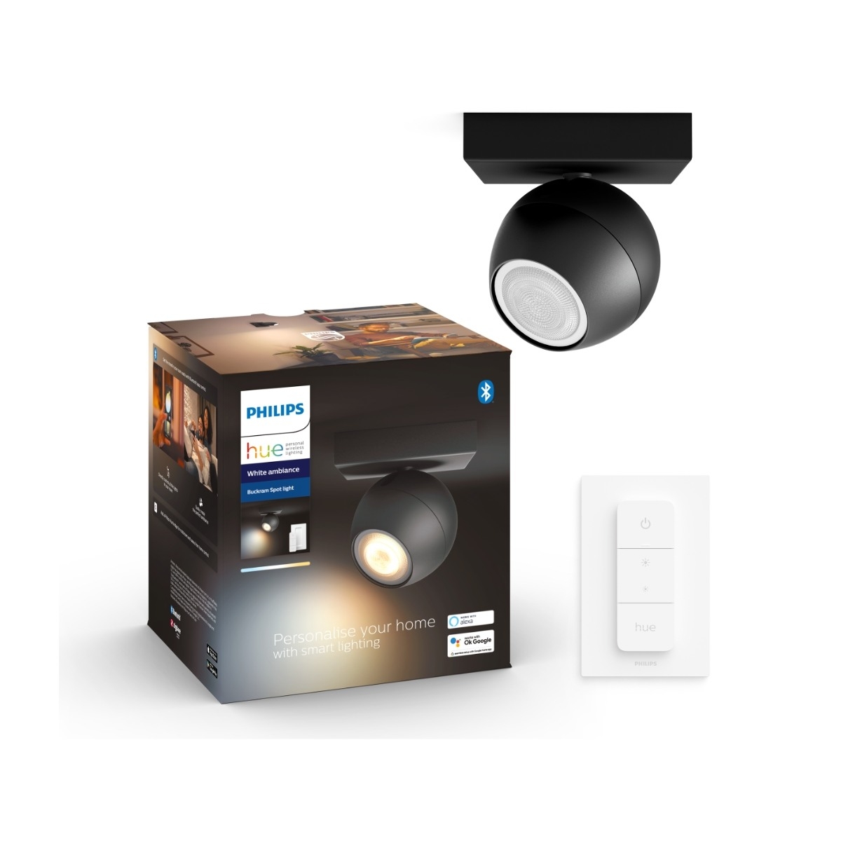 Philips Hue Buckram Enda spotlight, svart 1x5w, bild 2