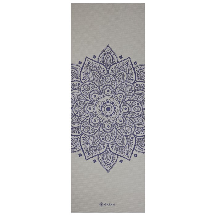 Gaiam Sustained Grey Sundial Flower Yoga Mat 5 mm Classic Printed