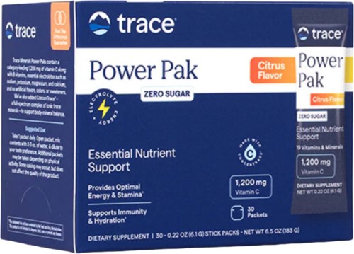 Trace Minerals Electrolyte Stamina Power Pak Sugar Free, Citrus, 30-pack