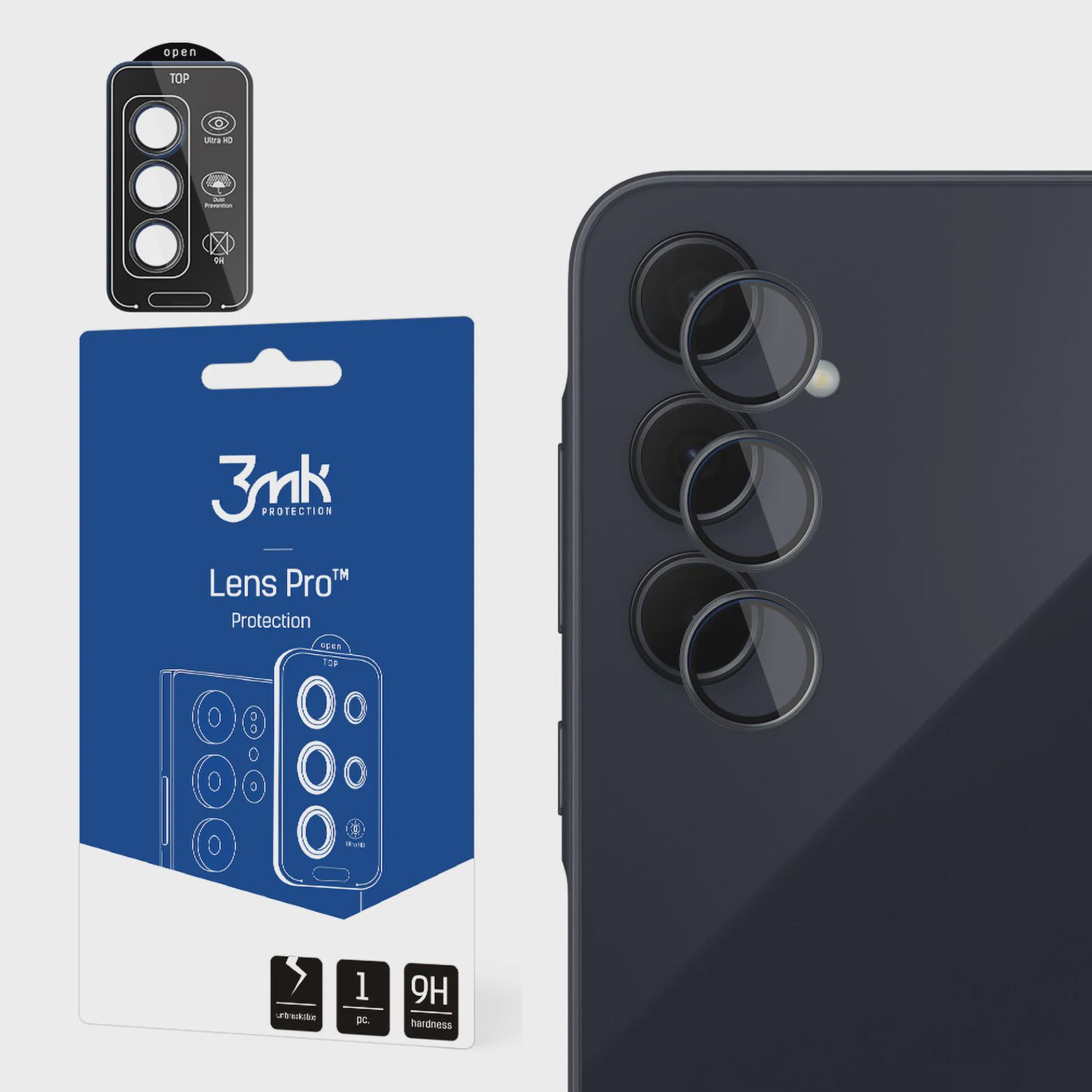 Härdat glas till kameralinsen 3mk Lens Protection Pro Black för Samsung Galaxy A35 5G