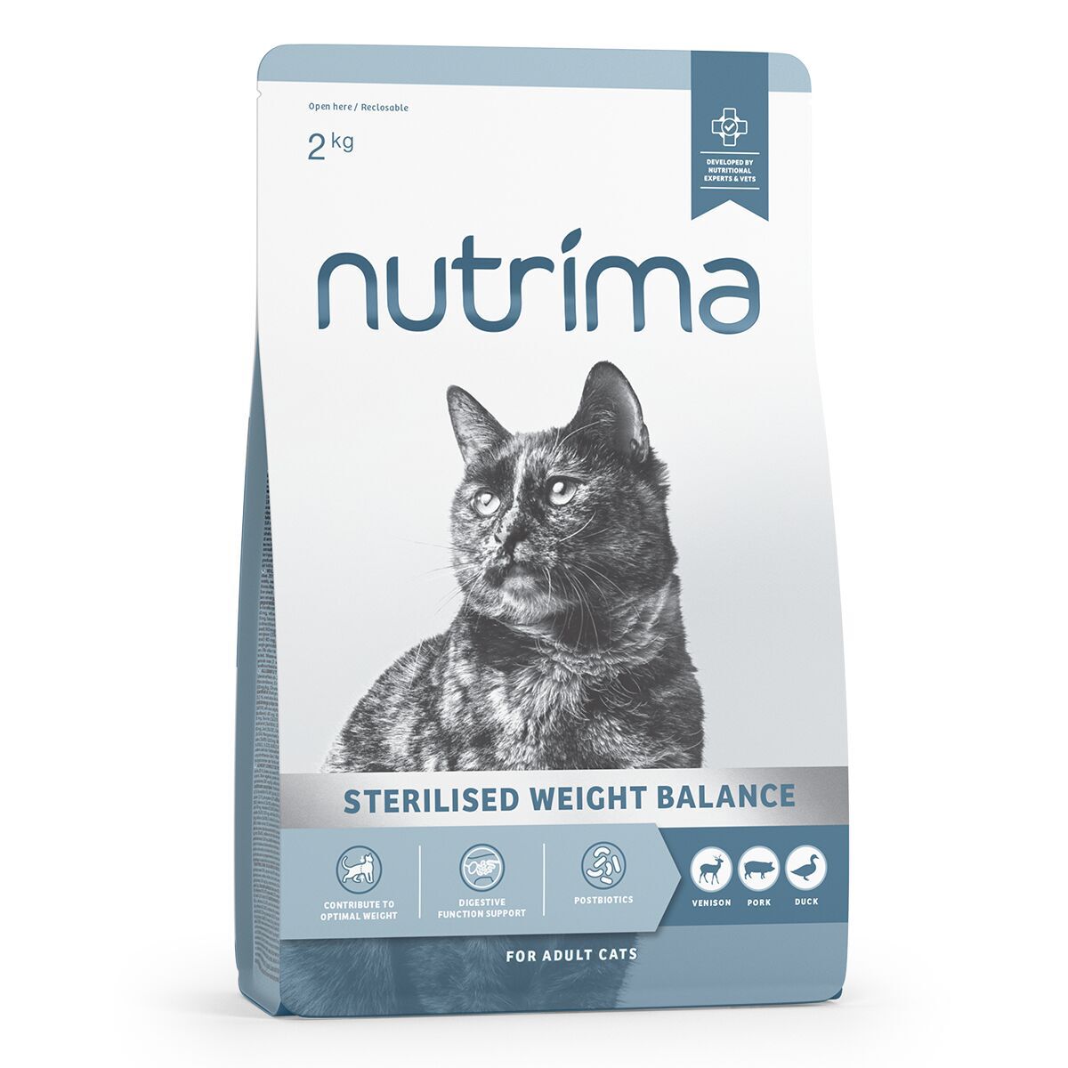 Nutrima Cat Adult Sterilised Weight Balance Venison, Pork & Duck Torrfoder till Katt 2kg
