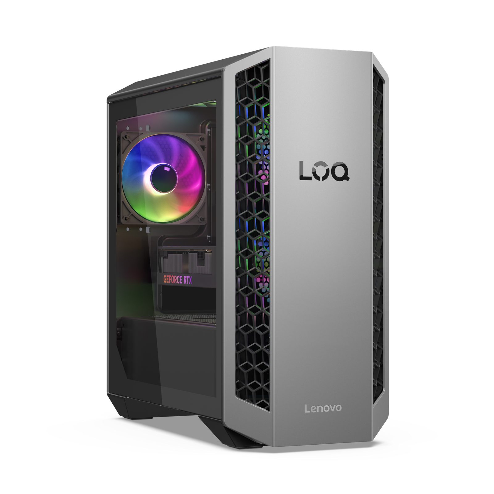 Lenovo LOQ Tower 26ADR10, AMD Ryzen 7 8745HX, 16 GB, 512 GB PCIe SSD, GeForce RTX5050, WiFi 6, Bluetooth 5.2, Win11 Home, 2 års garanti, bild 3