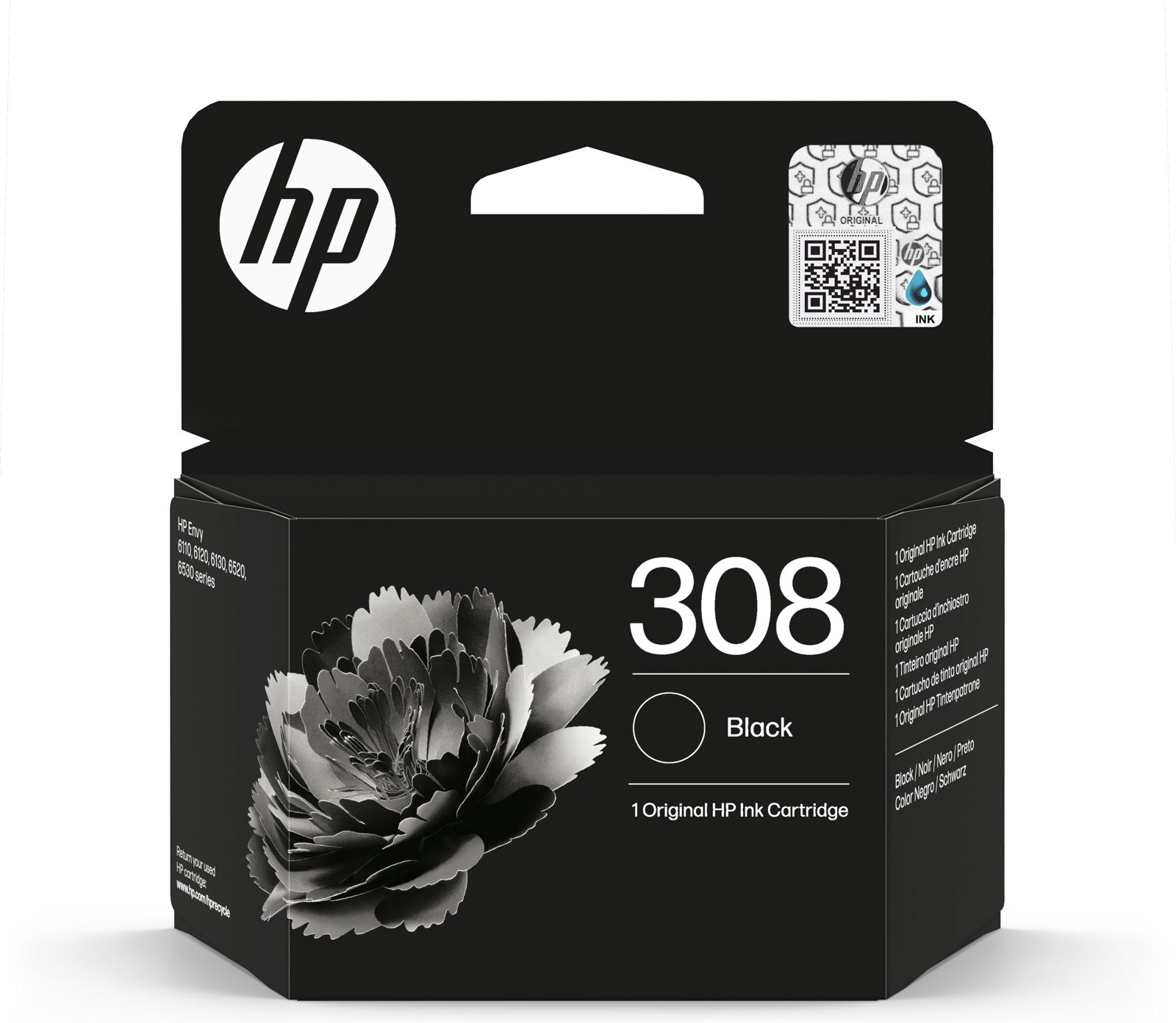 HP 308 original svart bläckpatron, bild 3