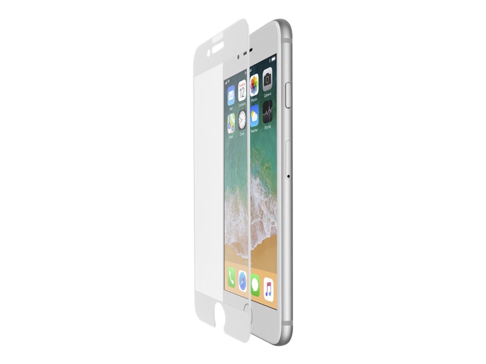 Belkin ScreenForce TemperedCurve - Skärmskydd för mobiltelefon - glas - 5.5 - ramfärg vit - för Apple iPhone 7, 8