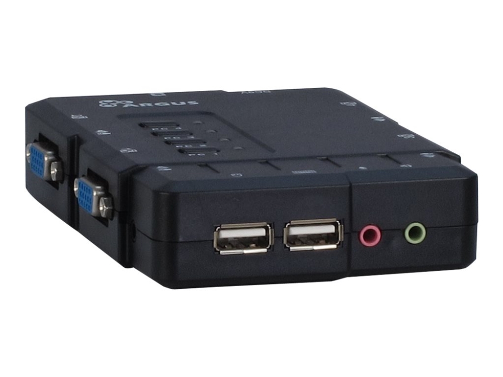 Argus KVM CS-41UA - Omkopplare för tangentbord/video/mus/ljud - 4 x KVM/ljud - 1 lokal användare - skrivbordsmodell