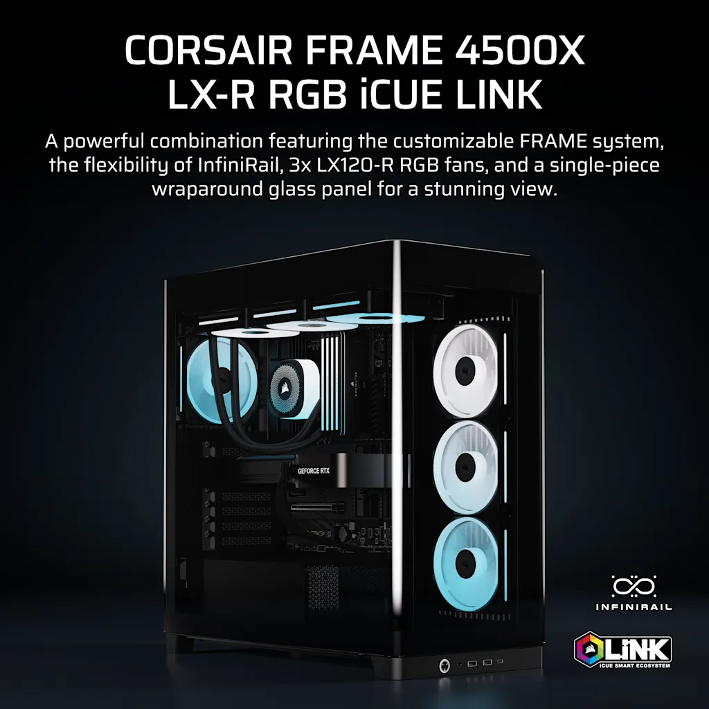Corsair Frame 4500X LX-R RGB iCUE LINK Svart, bild 3