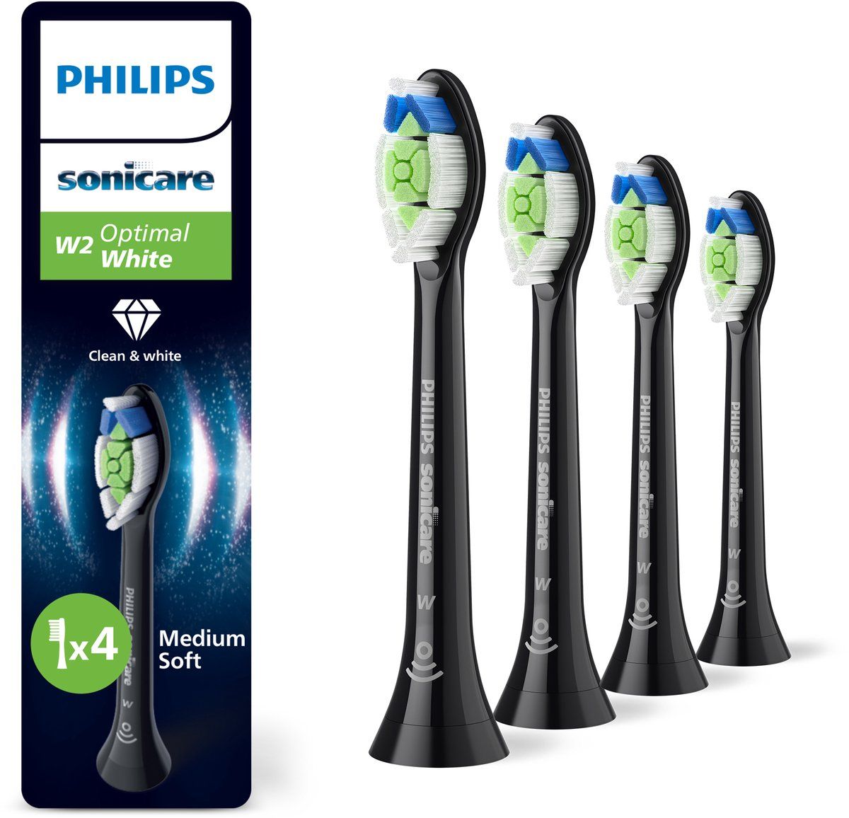 Philips Sonicare HX6064/88 Optimal White borsthuvuden, svart, 4-pack, bild 5