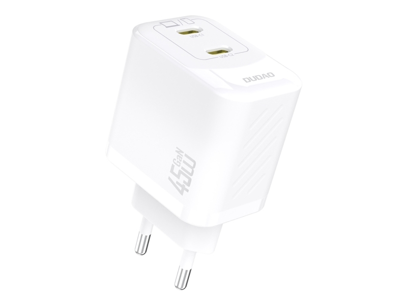 Dudao A28PEU adapter 45 watt 2x USB-C vit