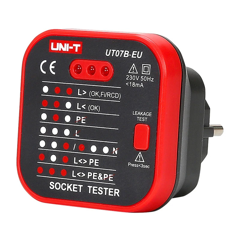 UNI-T UT07B-EU testare av eluttag