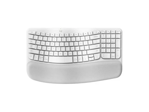 Logitech Wave Keys Ergo trådlöst tangentbord, vit, bild 3